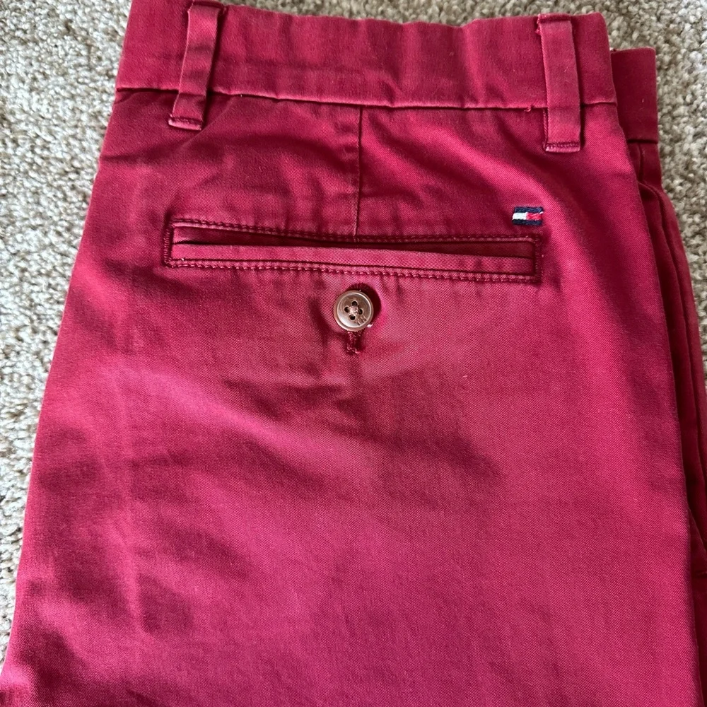 Tommy Hilfiger Slim Fit Chino Pants – Red 32/32 - Picture 2 of 4